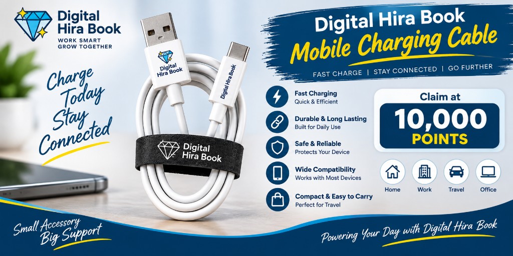 Digital Hira Book Mobile Charging Cable