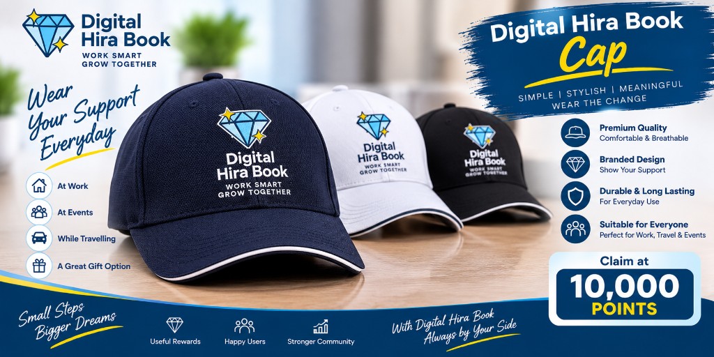 Digital Hira Book Cap – Branded Cotton Cap for Diamond Workers